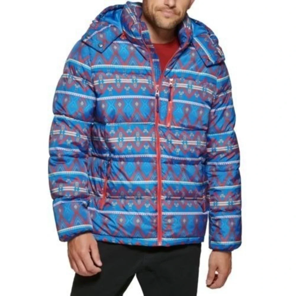 Club Room Puffer Jacket Mens XL Aztec‎ High Loft Insulation Water Resistant Coat